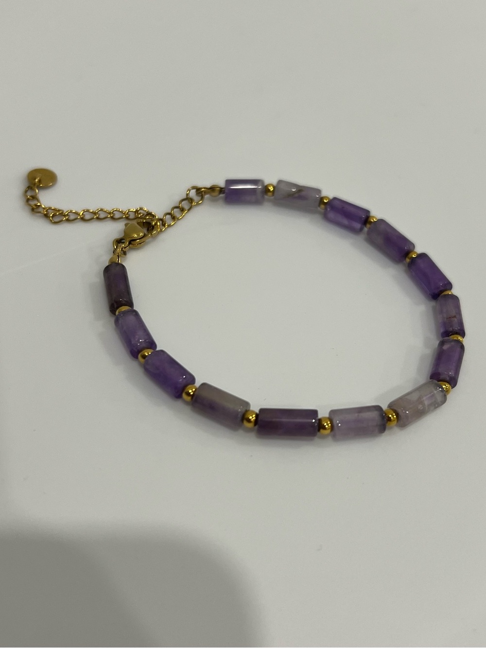 Amethyst Gemstone Stainless Steel Bracelet